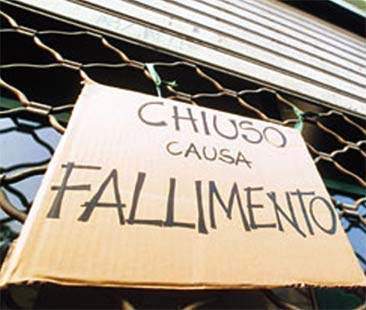 Un boom di fallimenti: 10 mila in nove mesi