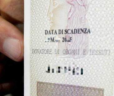 Carta d’identità e consenso donazioni organi