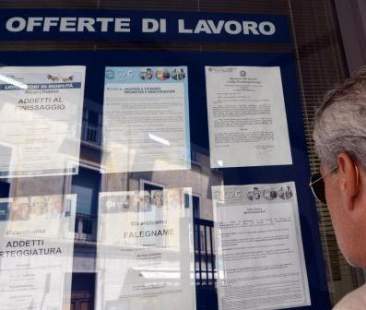 Lavoro, in dodici mesi disoccupazione +1,75%