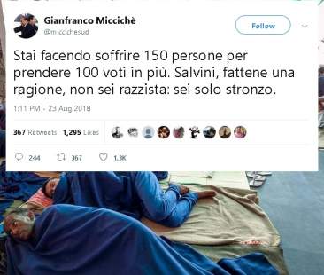 Migranti: Miccichè, “Salvini stronzo”. Martina, “Di Maio dice cose false”