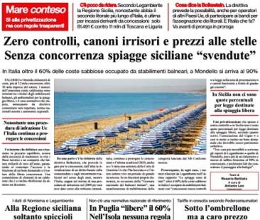 Corte dei conti: indagine su demanio marittimo dopo inchiesta Qds