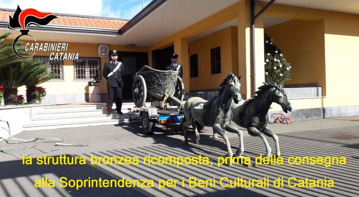 Arte, ritrovata la Biga di Morgantina rubata a Catania