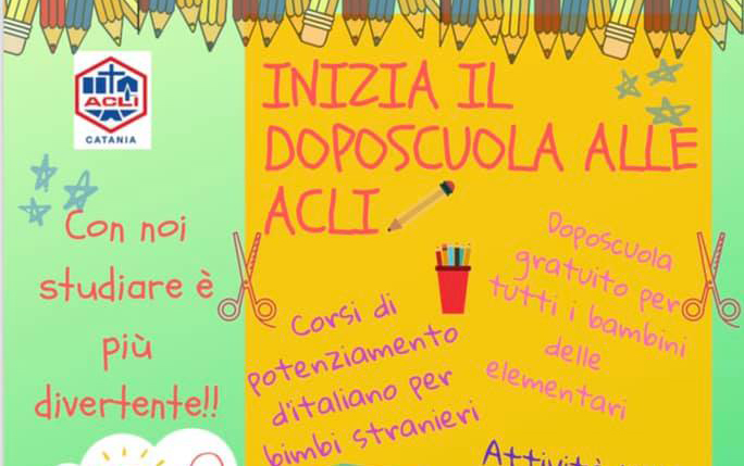 Acli di Catania, al via doposcuola gratuito per i più piccoli Acli di Catania, al via doposcuola gratuito per i più piccoli
