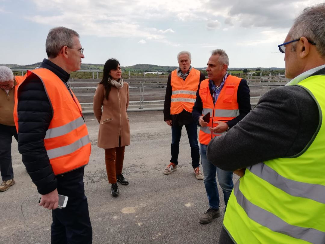 Sopralluogo di Marco Falcone in cantiere della Sp Noto-Pachino