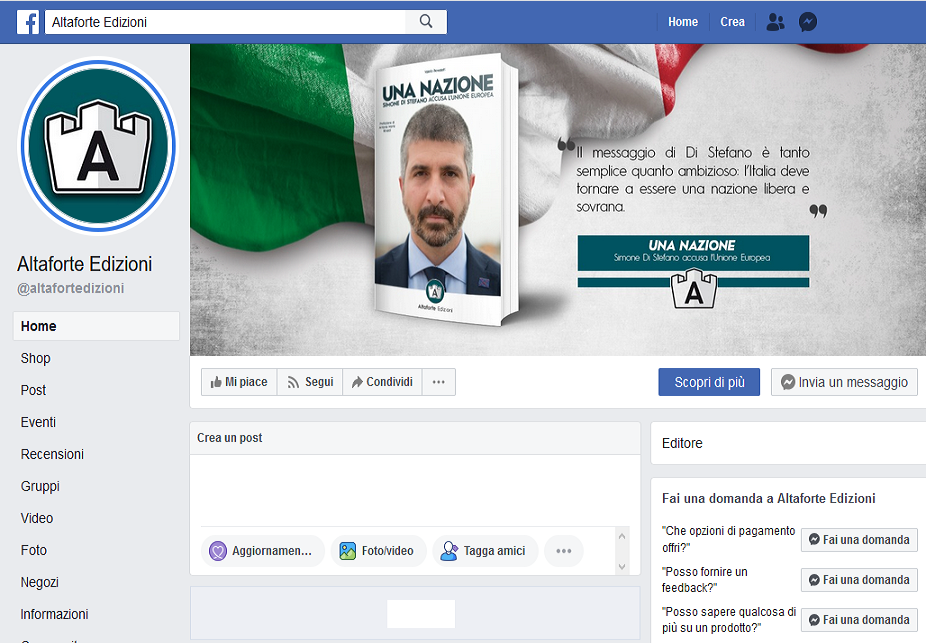 Casapound, l’editrice Altaforte accusa i social di censura Casapound, l’editrice Altaforte accusa i social di censura