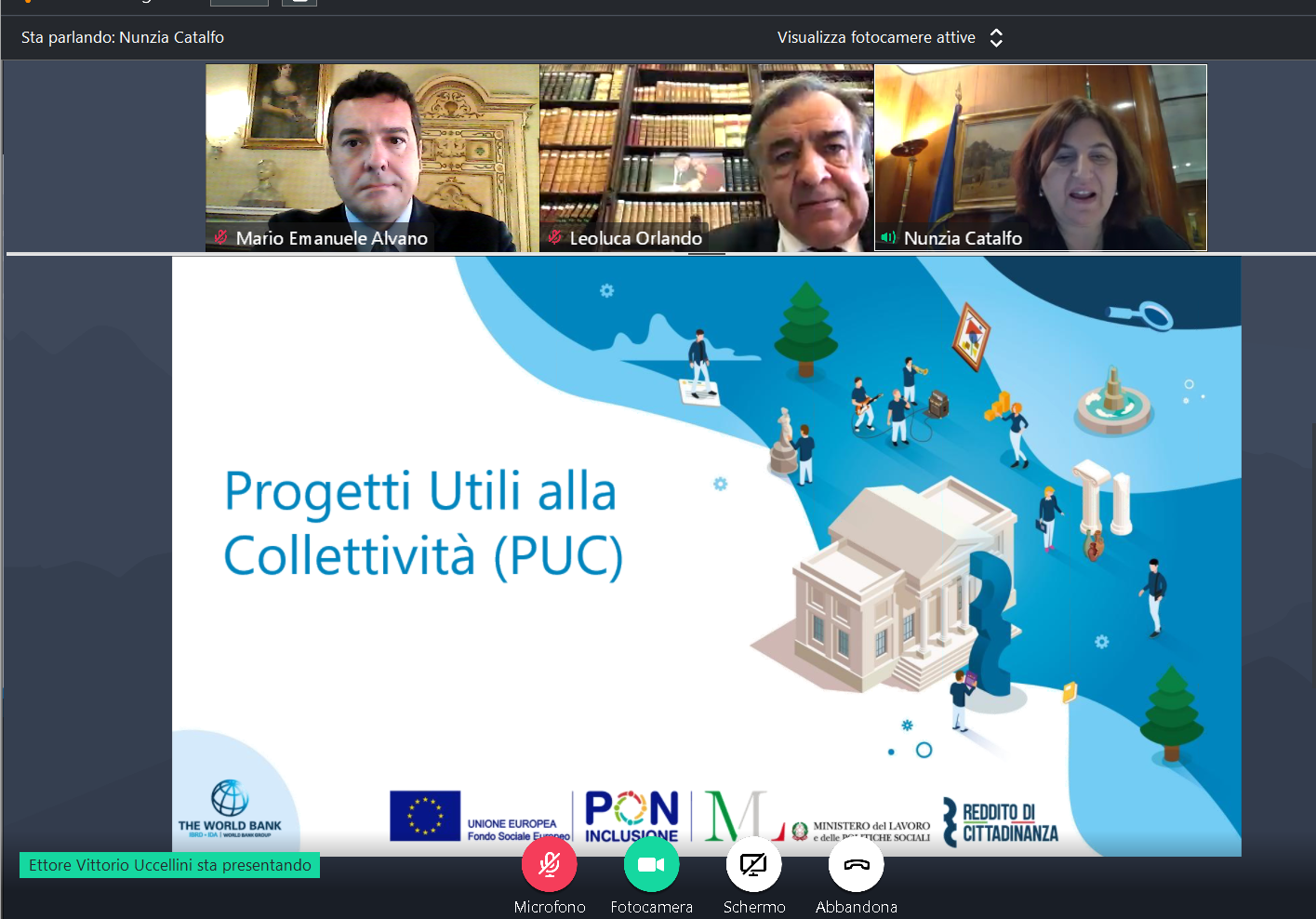 Webinar sui Progetti utili con la ministro Nunzia Catalfo e Orlando