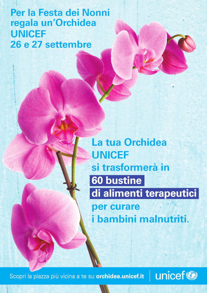 Contro la malnutrizione infantile torna nelle piazze italiane l’Orchidea dell’Unicef