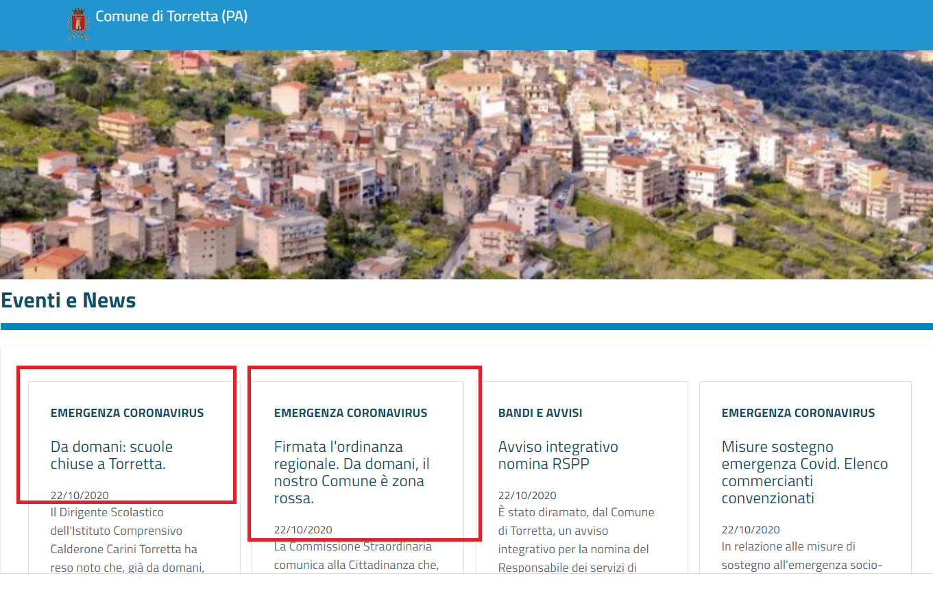Coronavirus, impennata di contagi, Torretta zona rossa