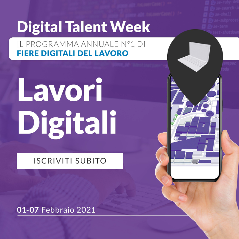 Digital Talent Week, oltre 200 opportunità di lavoro da cogliere