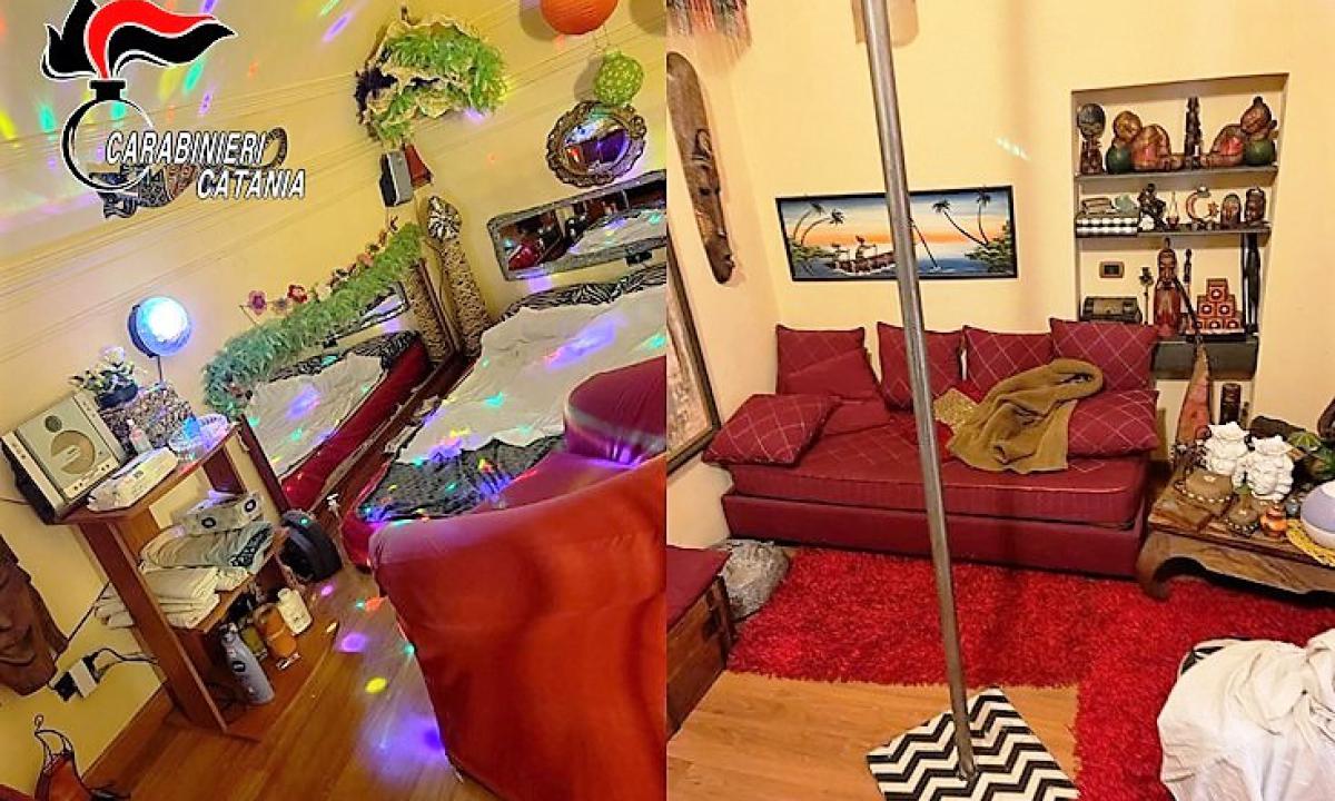 Catania, scoperta casa a luci rosse con palo da lap dance incluso Catania, scoperta casa a luci rosse con palo da lap dance incluso