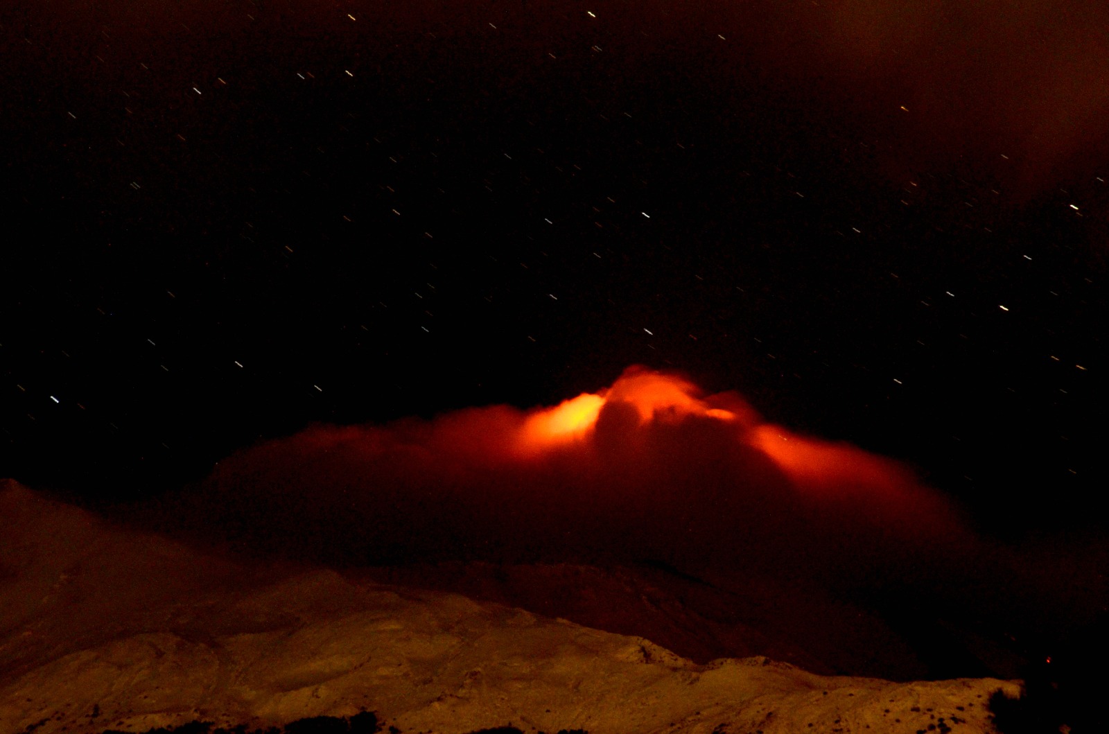 Etna, quattordicesimo parossismo, spettacolo notturno