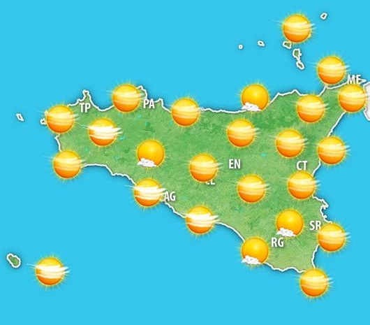Meteo, temperature in lieve calo in tutta la Sicilia