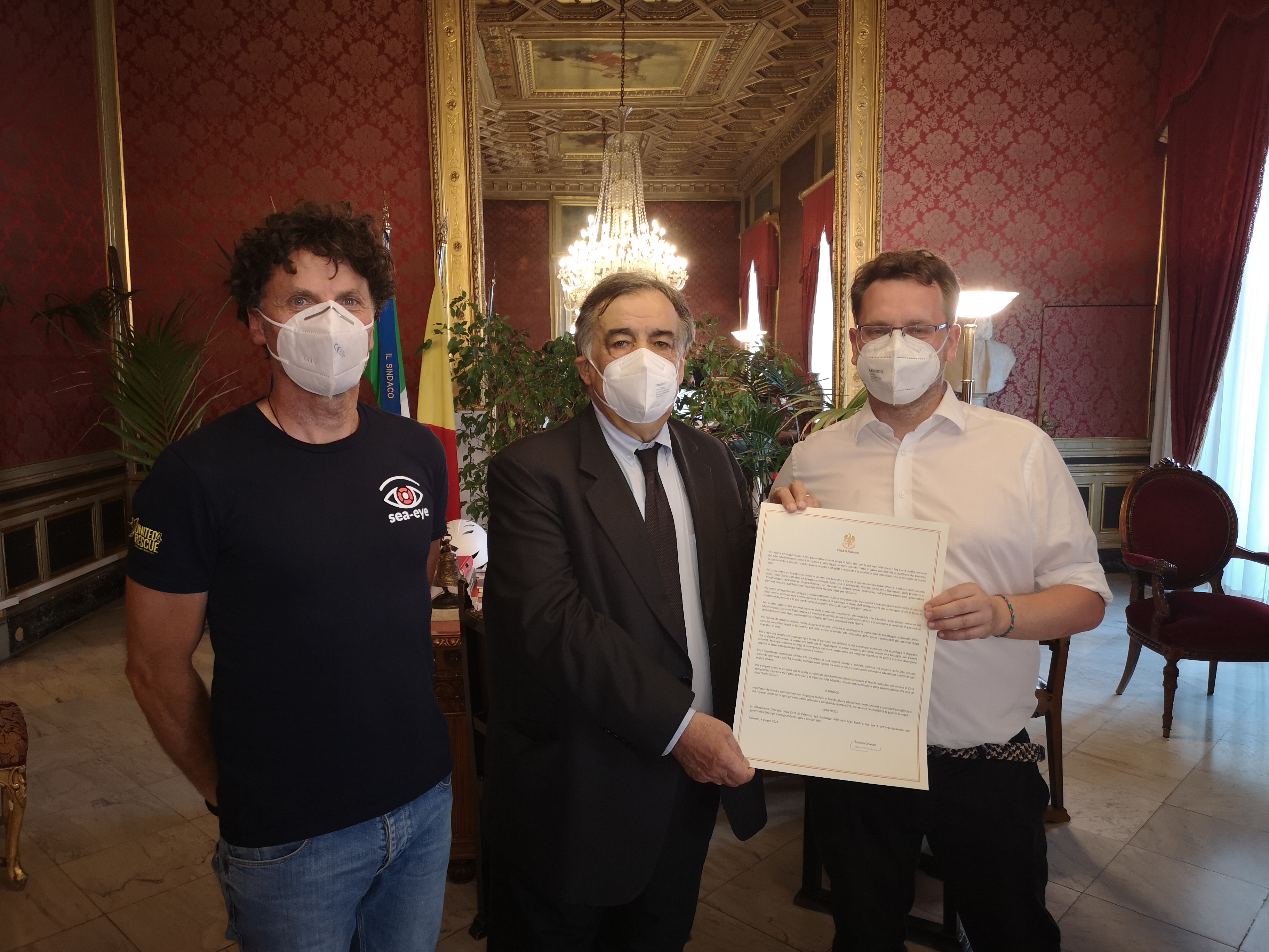 Palermo, cittadinanza a equipaggio Sea Eye