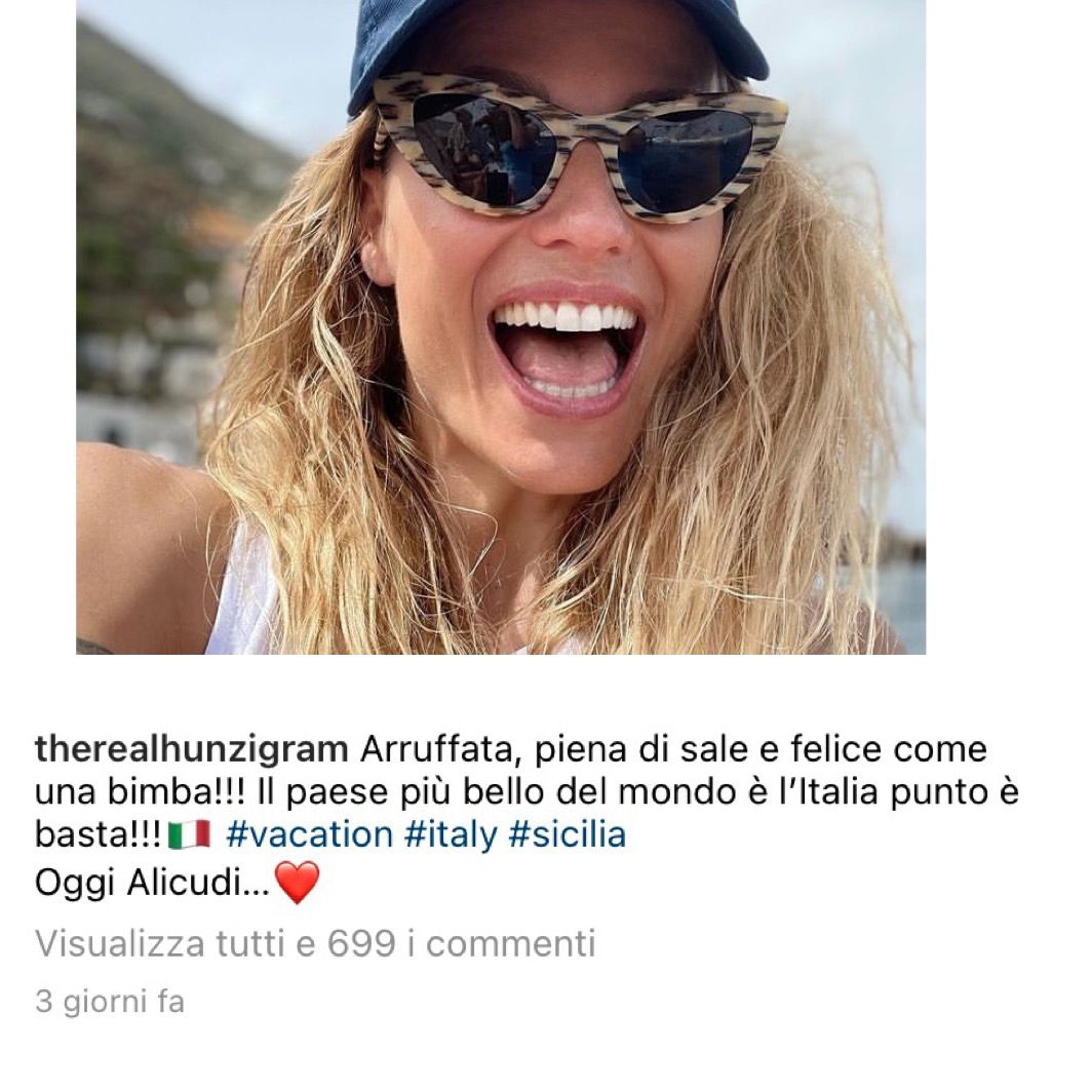 Hunziker alle Eolie, vacanze in costume e… una gaffe clamorosa