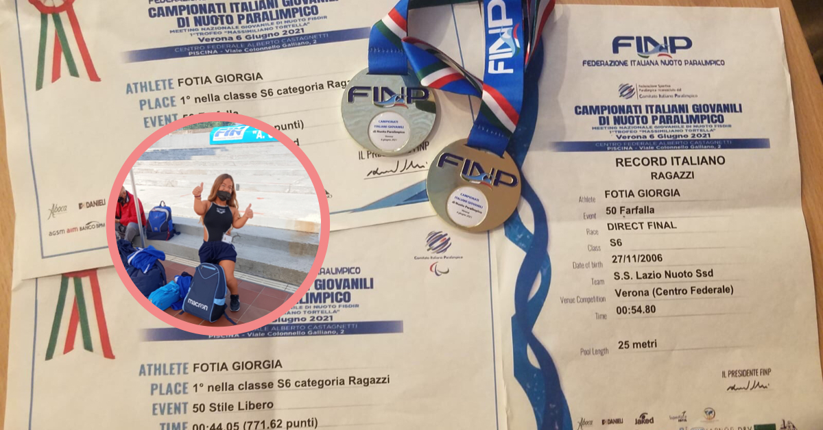 Nuoto paralimpico, nuovo record per la siracusana Giorgia Fotia