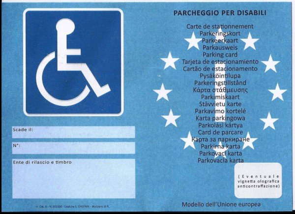 Contrassegno per disabili valido nelle Ztl di tutte le città