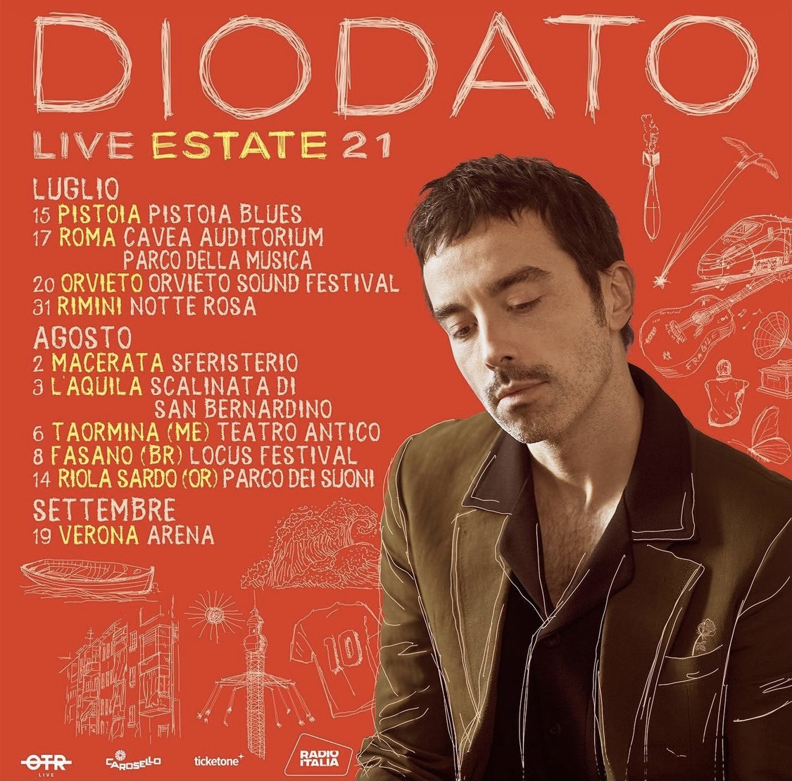 Taormina, Diodato in concerto il 6 agosto presso il Teatro Antico