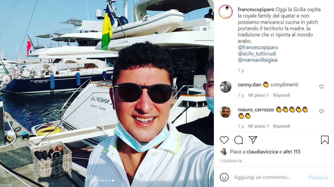 Palermo, lo chef Piparo sale sul mega yacth dello sceicco del Qatar, le FOTO