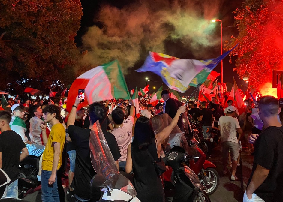 Italia campione d’Europa, festa azzurra in tutta la Sicilia, foto e video