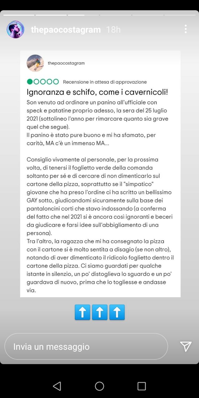Discriminazione sessuale a Trapani, “gay” nella comanda della pizzeria