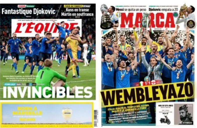 Europei, la stampa straniera celebra l’Italia, “Invincibili”