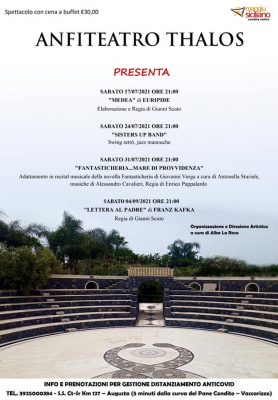 Anfiteatro Thalos, gli spettacoli in rassegna quest’estate