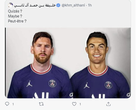 Messi e CR7 insieme, tweet Al Thani accende fantasie