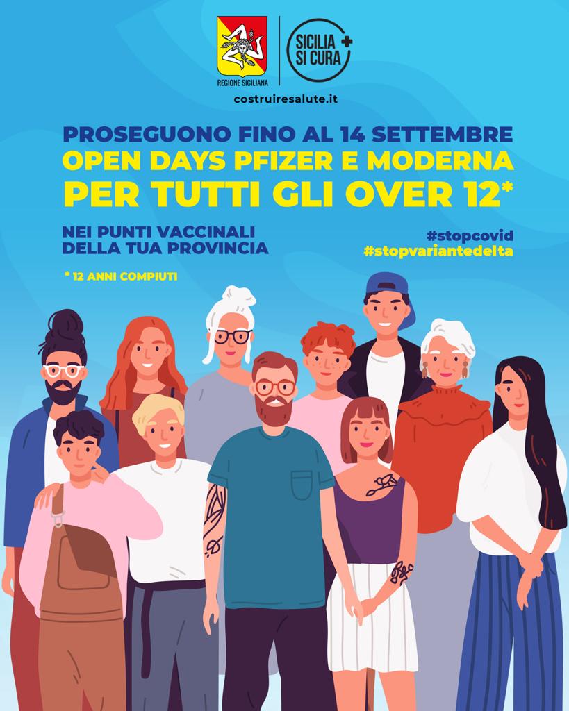 Vaccini in Sicilia, open days per over 12 fino al 14 settembre, come prenotarsi