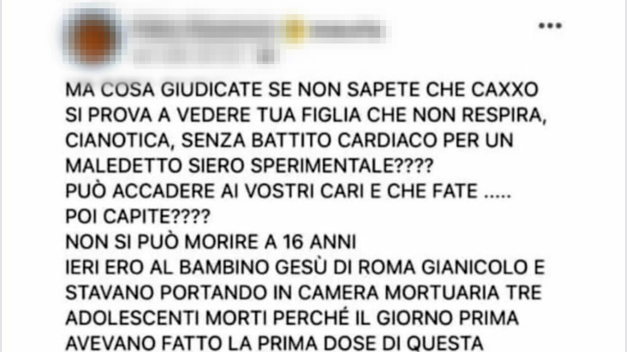 “Attenzione, ragazzi morti dopo il vaccino”, l’ennesima bufala no vax