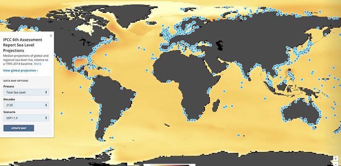 La mappa del livello dei mari, anche la Sicilia è a rischio