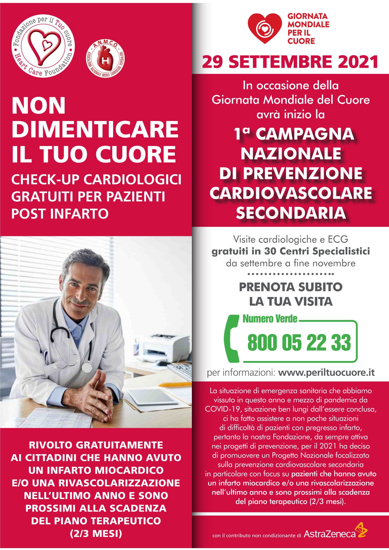 “Non dimenticare il tuo cuore”, check up gratuiti per pazienti post infarto