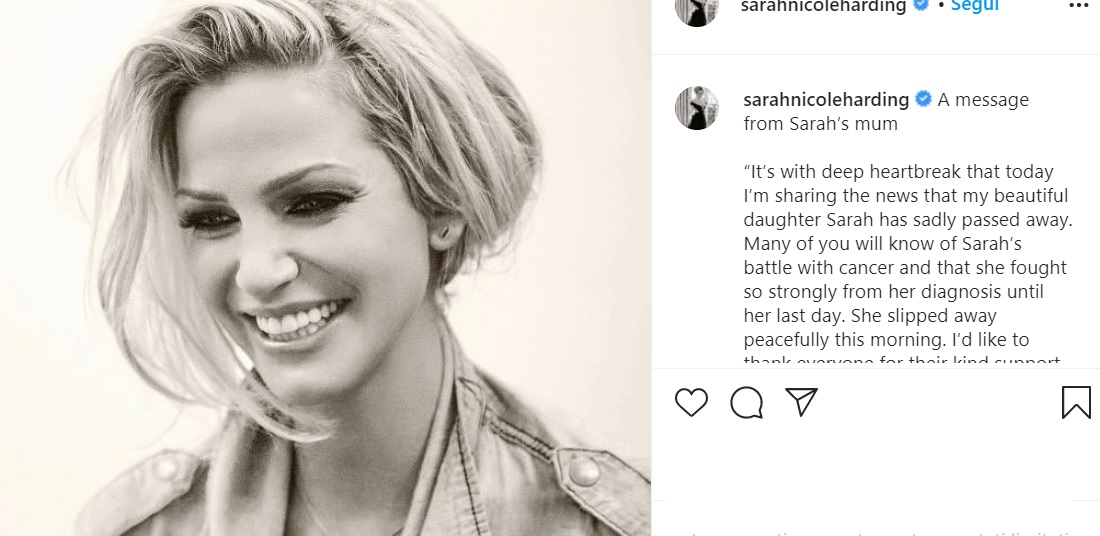 Morta Sarah Harding, la popstar delle Girls Aloud, aveva un tumore