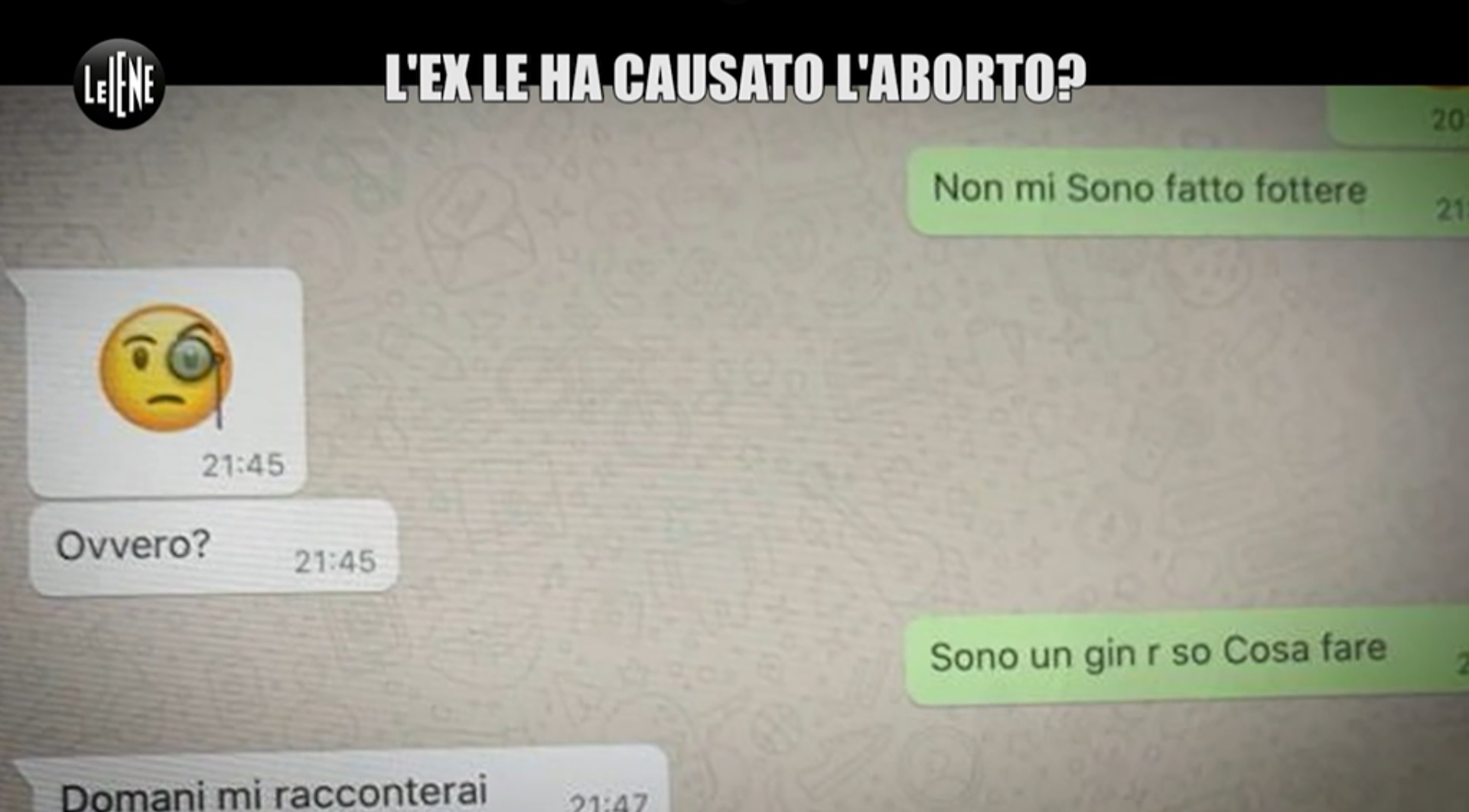 “L’ex le ha causato l’aborto”, il servizio shock de “Le Iene”