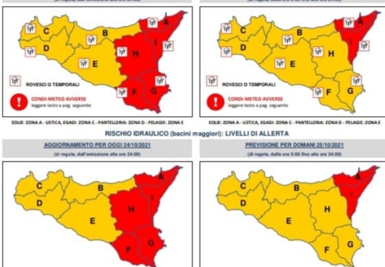 Paura maltempo in Sicilia, lunedì allerta rossa, ecco dove e i pericoli