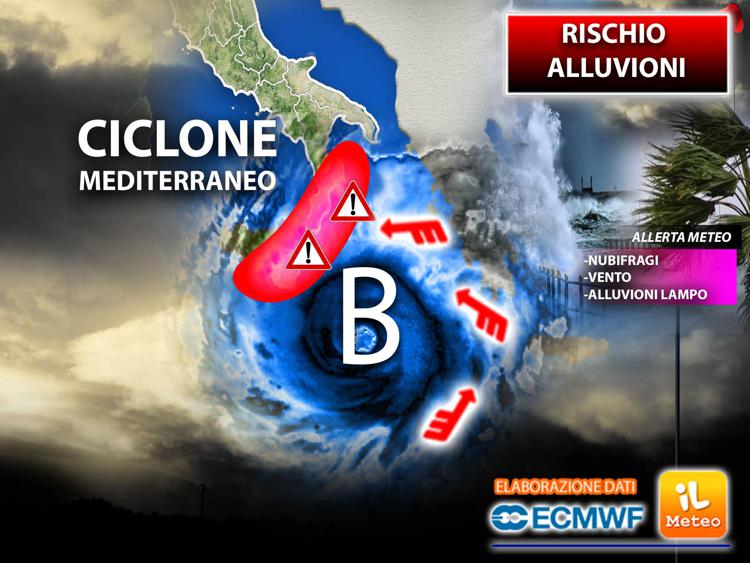 Meteo Sicilia, pioggia e rischio alluvioni, previsioni ponte 1 novembre