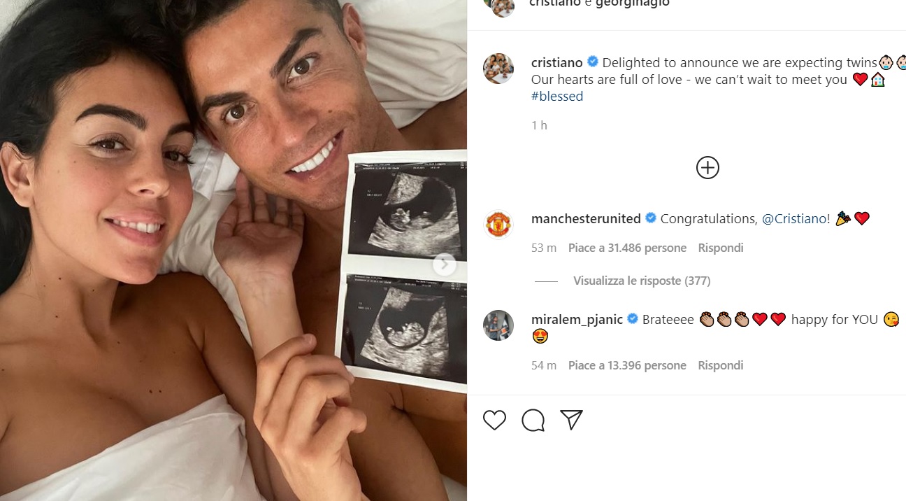 Cristiano Ronaldo di nuovo papà, arrivano due gemelli