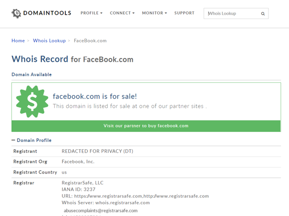 Facebook sarebbe stato “cancellato”, l’incredibile voce, “dominio in vendita”