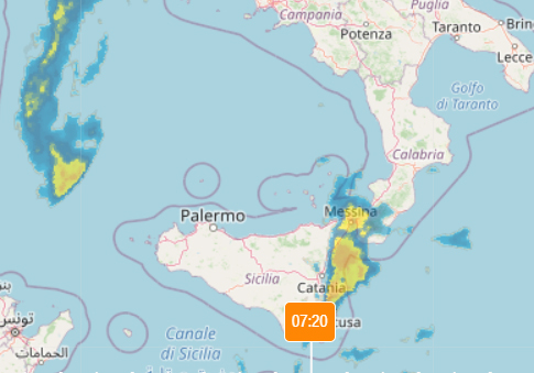 Sicilia ancora al centro del ciclone, forti piogge a Catania mattina e sera