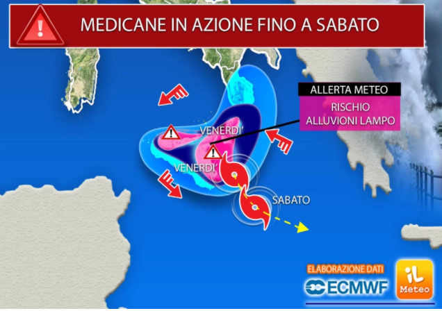 Medicane in movimento e nuovi nubifragi, quando il ciclone lascerà la Sicilia