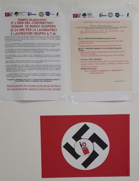 Svastica con simbolo Cgil in deposito, “Siamo sotto attacco dei fascisti”