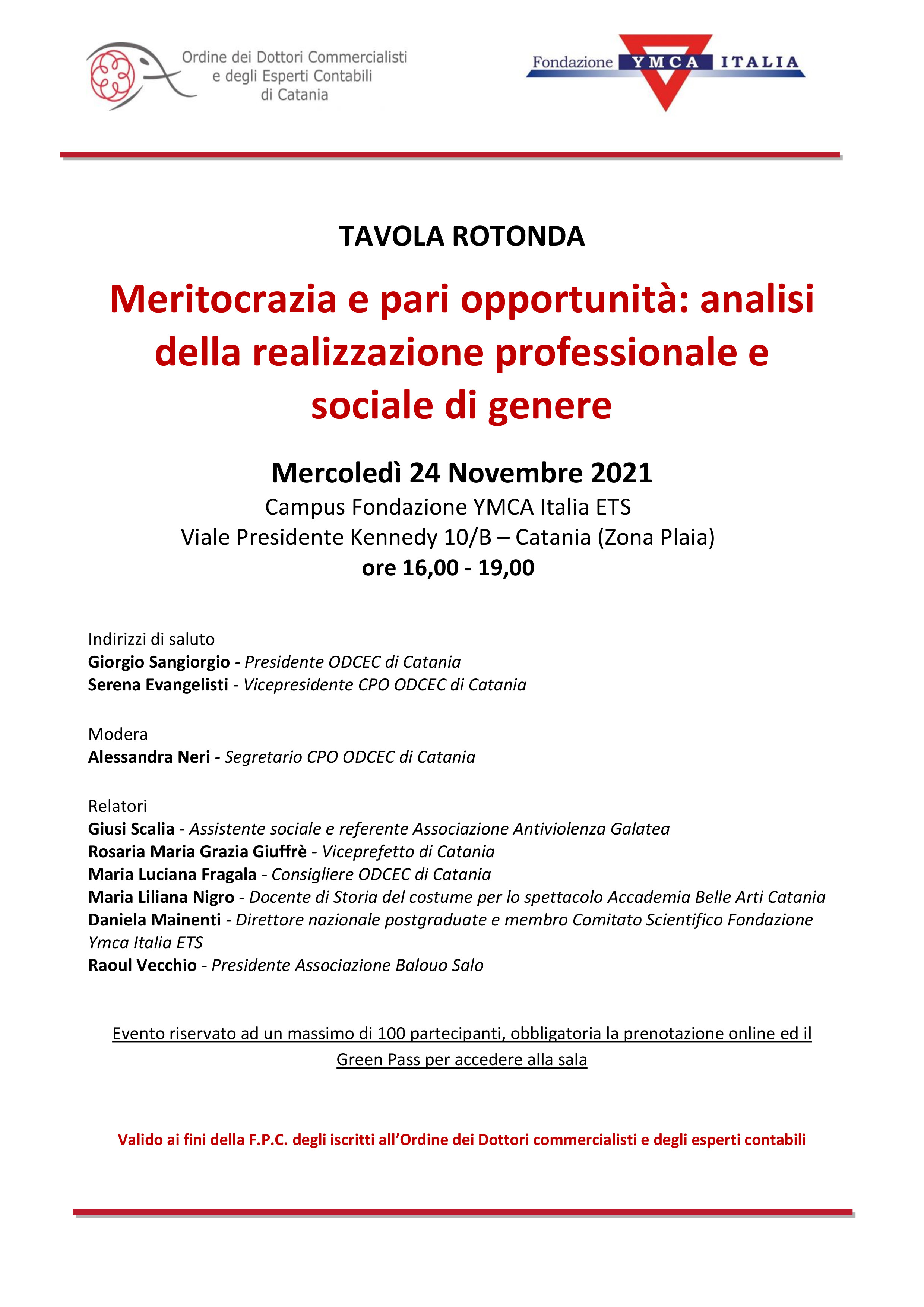 Commercialisti Catania, tavola rotonda su pari opportunità