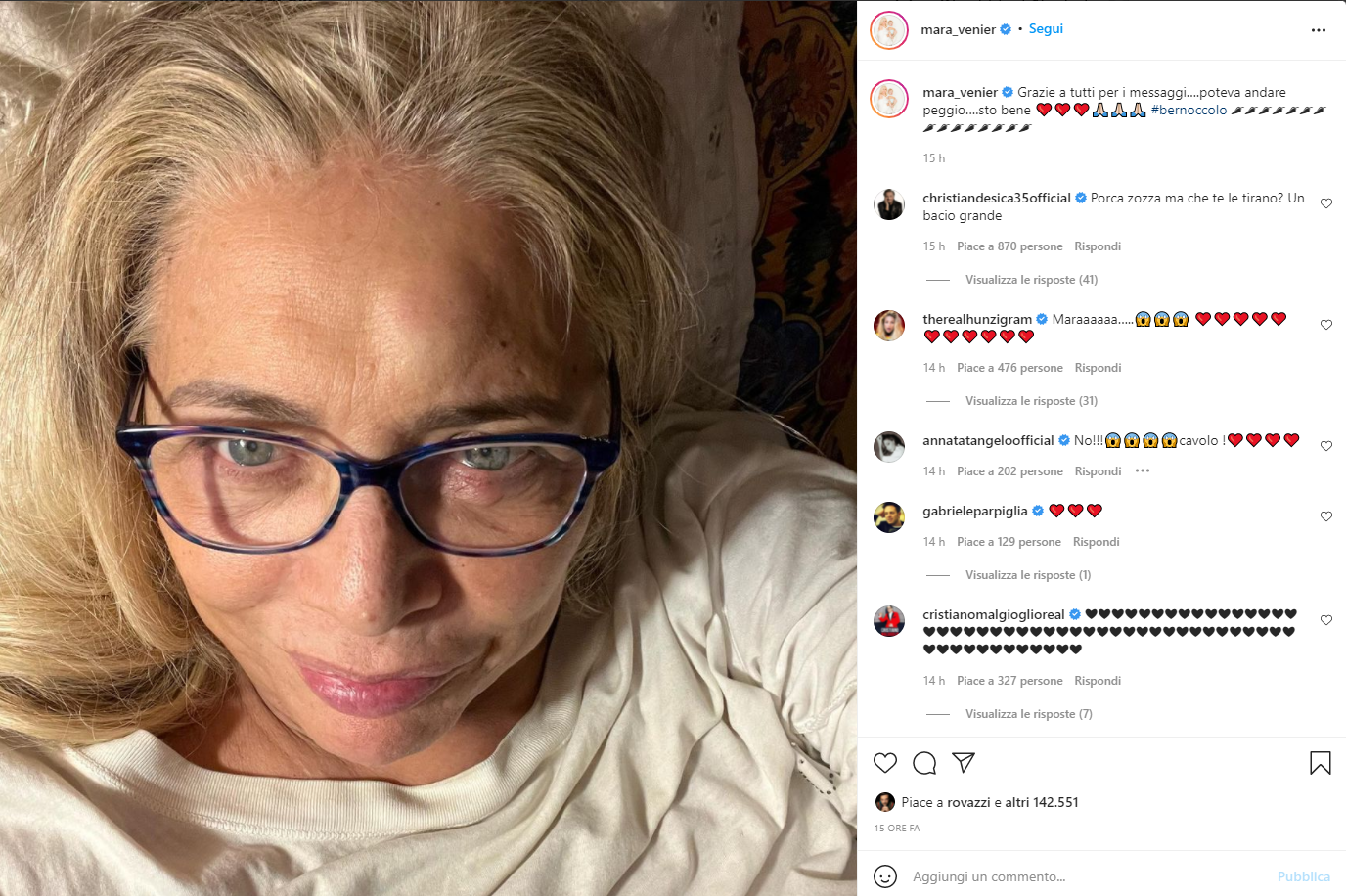 Mara Venier, il messaggio dopo caduta a Domenica In