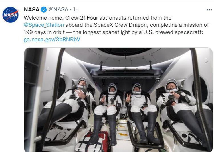 Spazio, ammarata in Florida la capsula SpaceX