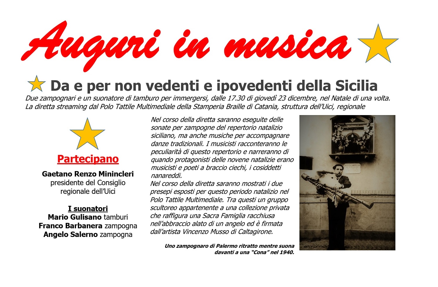 Uici, auguri in musica dal Polo Tattile Multimediale