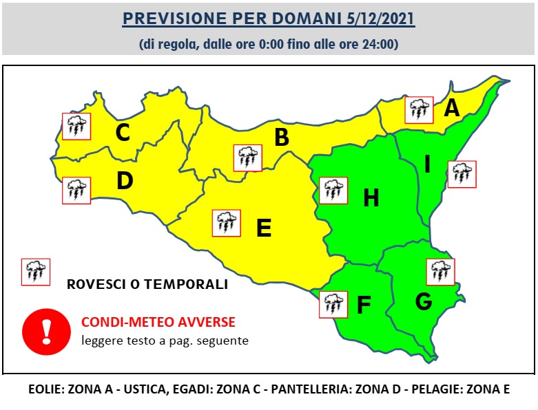Clima, Sicilia, sole a Oriente, pioggia a Occidente