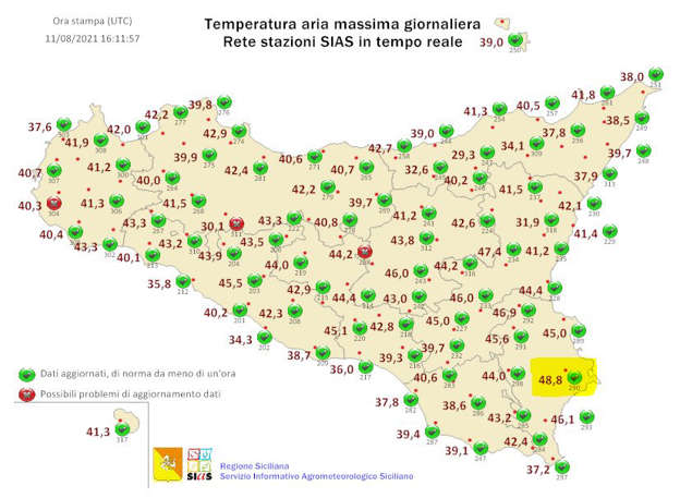 Floridia, sbalzo termico da record, 53 gradi in cinque mesi Floridia, sbalzo termico da record, 53 gradi in cinque mesi