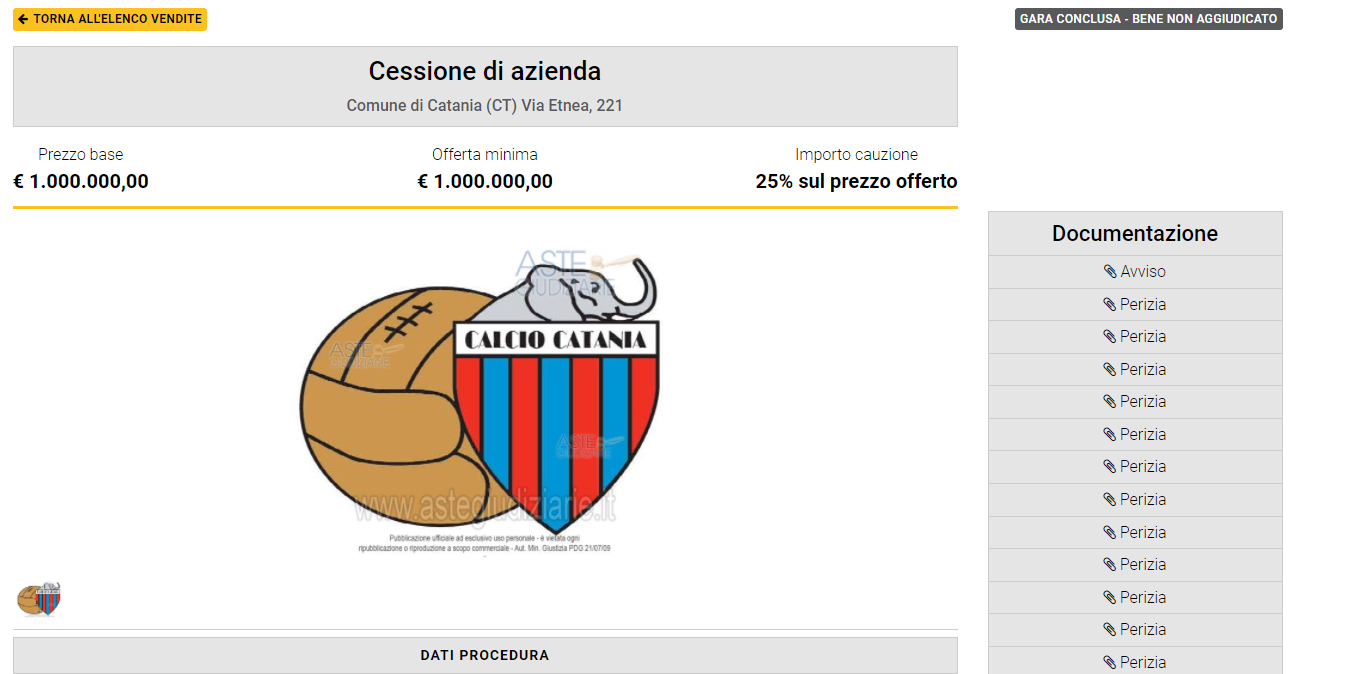 Galleria foto 'Calcio Catania, l’asta del titolo sportivo deserta: nessuna offerta' - foto 1