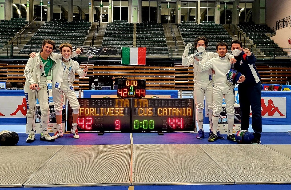 Scherma, CUS Catania campione d’Italia a squadre under 14 Maschile