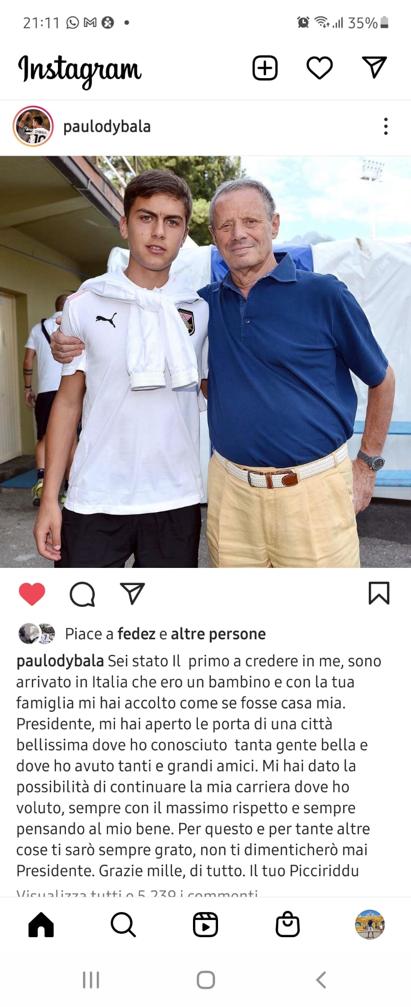 Galleria foto 'Morte Zamparini, le lacrime di Dybala, “Addio dal tuo picciriddu”' - foto 2
