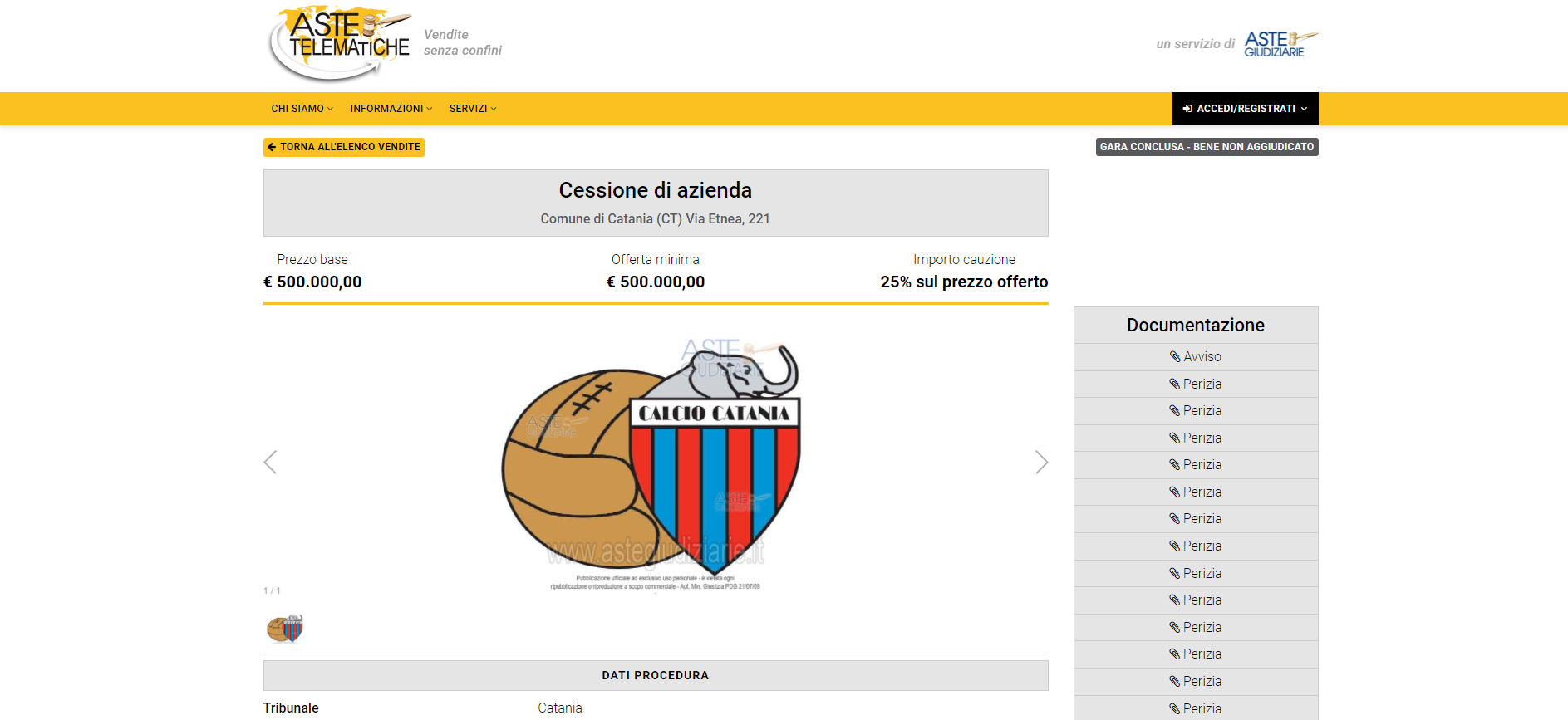 Galleria foto 'LIVE – Calcio Catania, asta deserta: muore il calcio in città' - foto 1